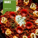 Cheesy Tortellini Pizza Bake