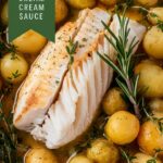 Cod and Potatoes with Rosemary Cream Sauce