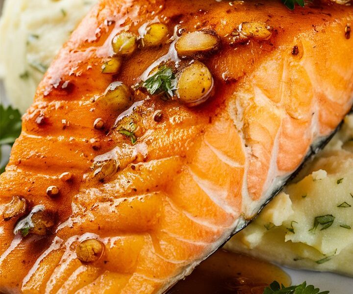 Honey Garlic Air Fryer Salmon