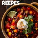 Slow Cooker Lentil and Black Bean Chili