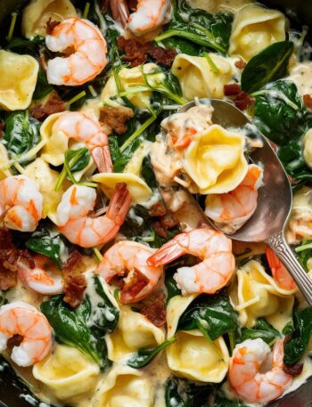 Creamy Shrimp Tortellini with Spinach