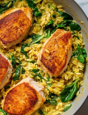 Creamy Boursin Chicken with Orzo