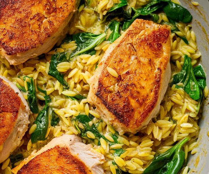 Creamy Boursin Chicken with Orzo