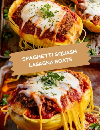 Spaghetti Squash Lasagna Boats