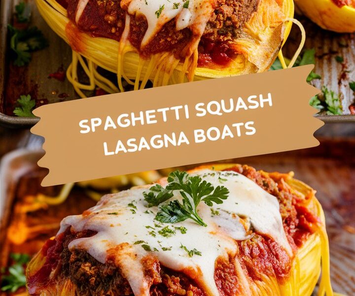 Spaghetti Squash Lasagna Boats