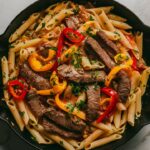 Philly Cheesesteak Pasta Skillet