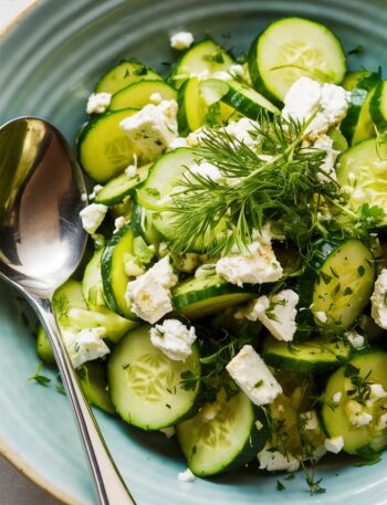 Cucumber Avocado Feta Salad