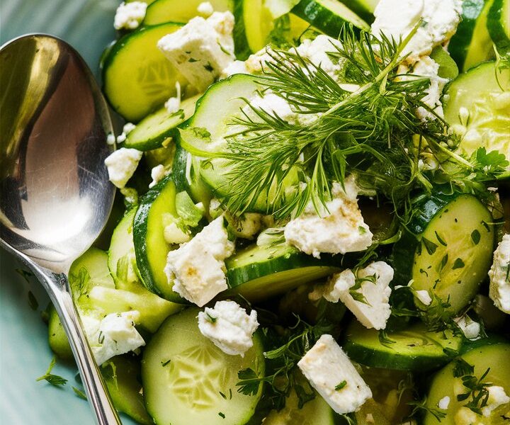 Cucumber Avocado Feta Salad