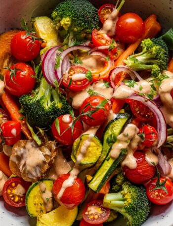Roasted Veggie Chickpea Bowls