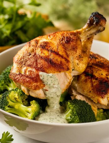 Grilled Chicken with Creamy Garlic Sauce