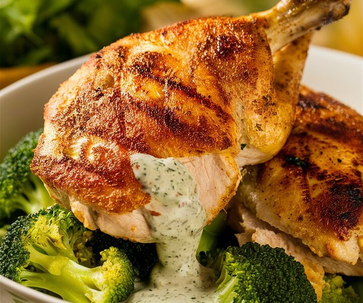 Grilled Chicken with Creamy Garlic Sauce